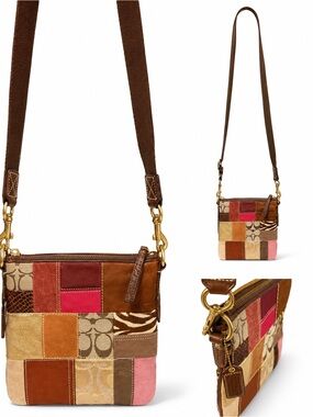 Coach Vintage Y2K Multicolor Patchwork Swingpack Crossbody Bag